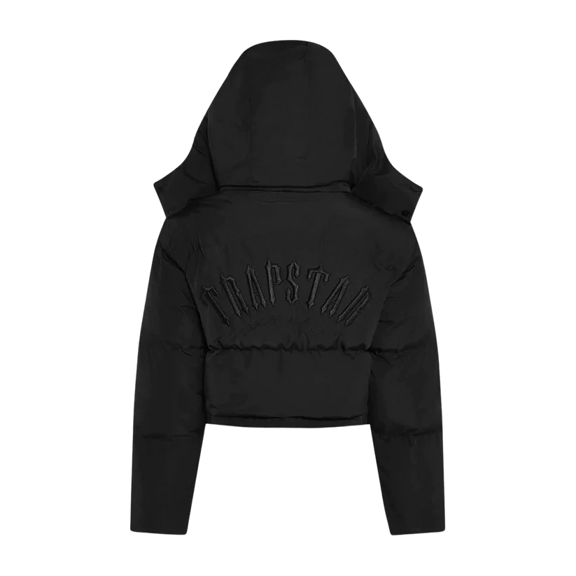 TRAPSTAR WOMEN’S ARCH AW23 HOODED PUFFER JACKET - BLACK