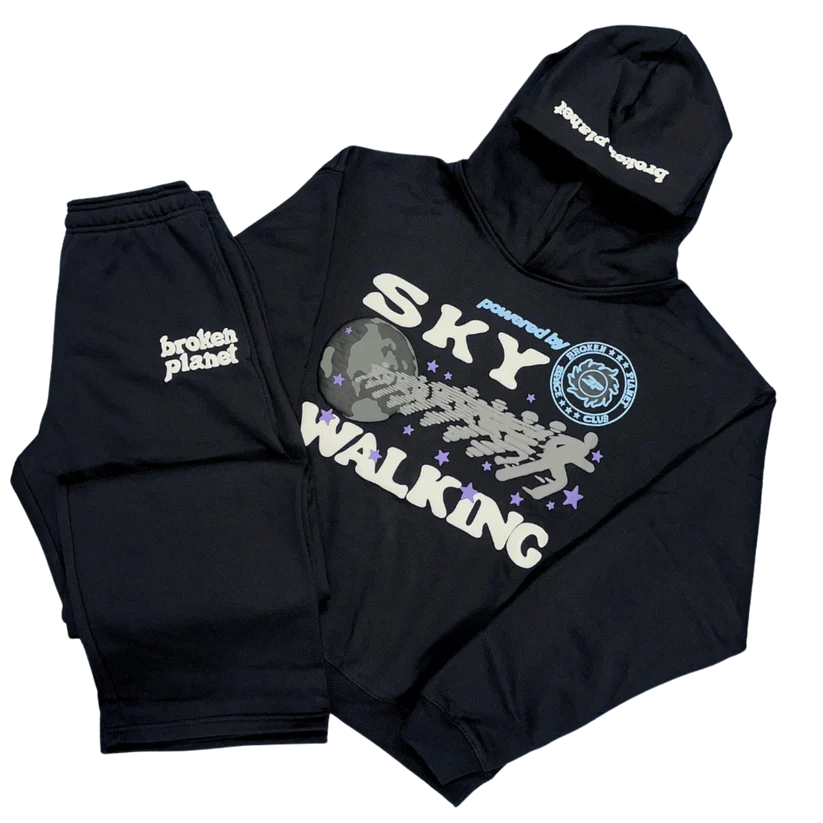 BROKEN PLANET 'SKY WALKING' MIDNIGHT BLACK TRACKSUIT