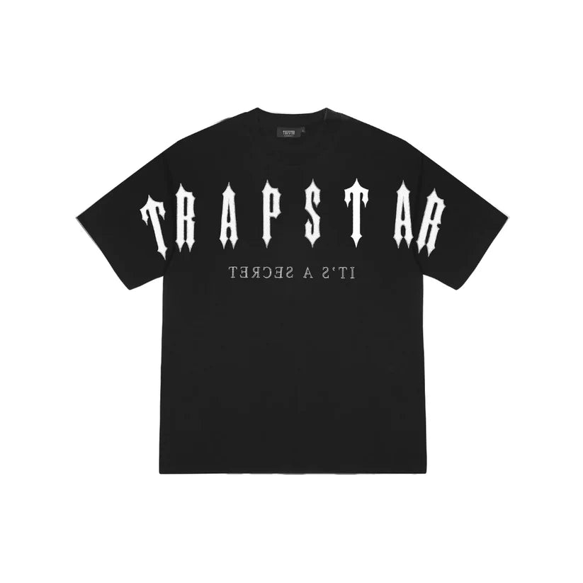 TRAPSTAR ARCH CHENILLE DECODED 2.0 SHORT SET - BLACK / WHITE