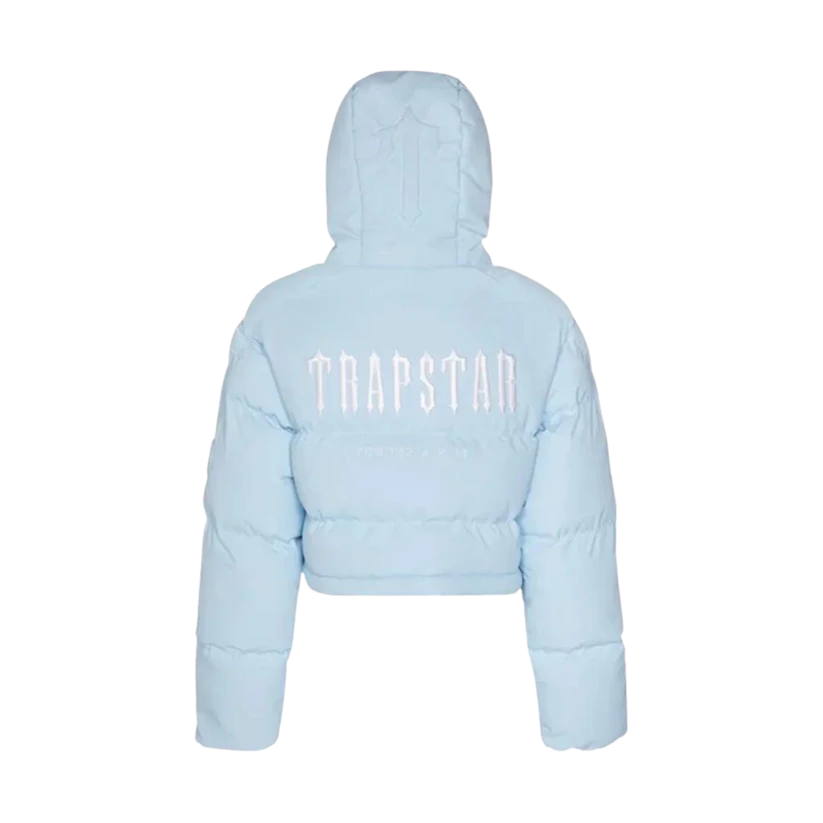 TRAPSTAR WOMEN’S DECODED 2022 HOODED PUFFER JACKET - ICE BLUE