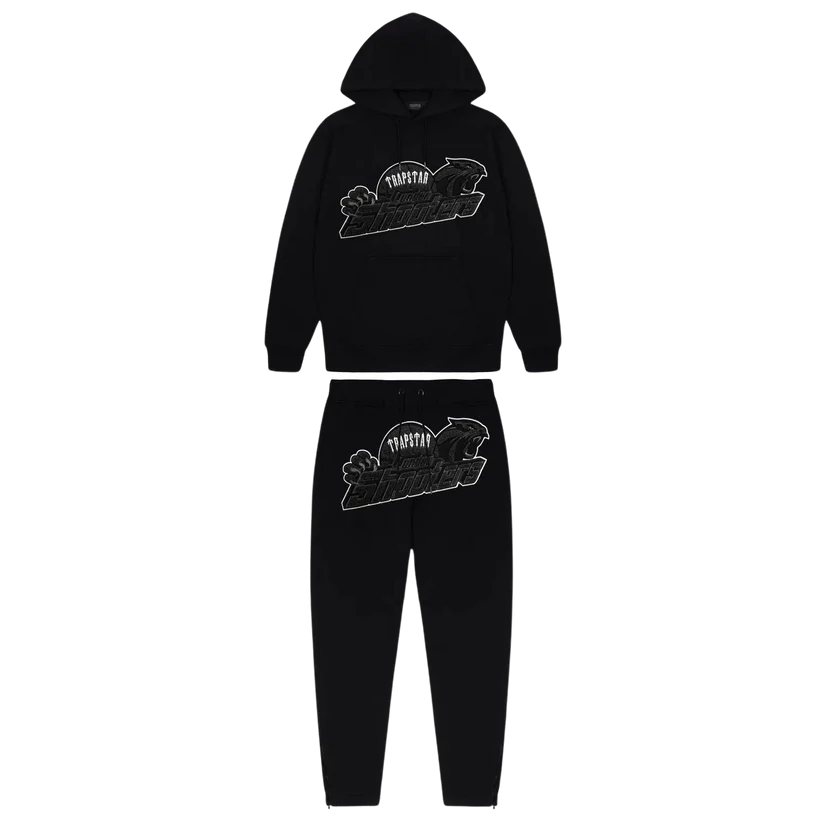 TRAPSTAR SHOOTERS HOODED TRACKSUIT - BLACKOUT