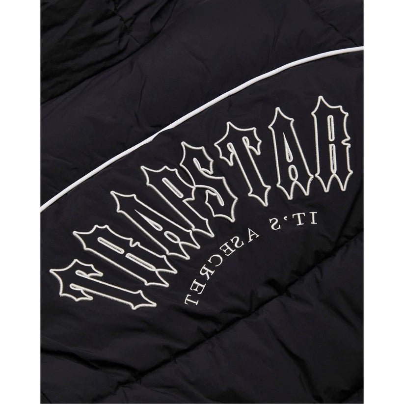 TRAPSTAR IRONGATE ARCH PIPING PUFFER JACKET - BLACK / WHITE