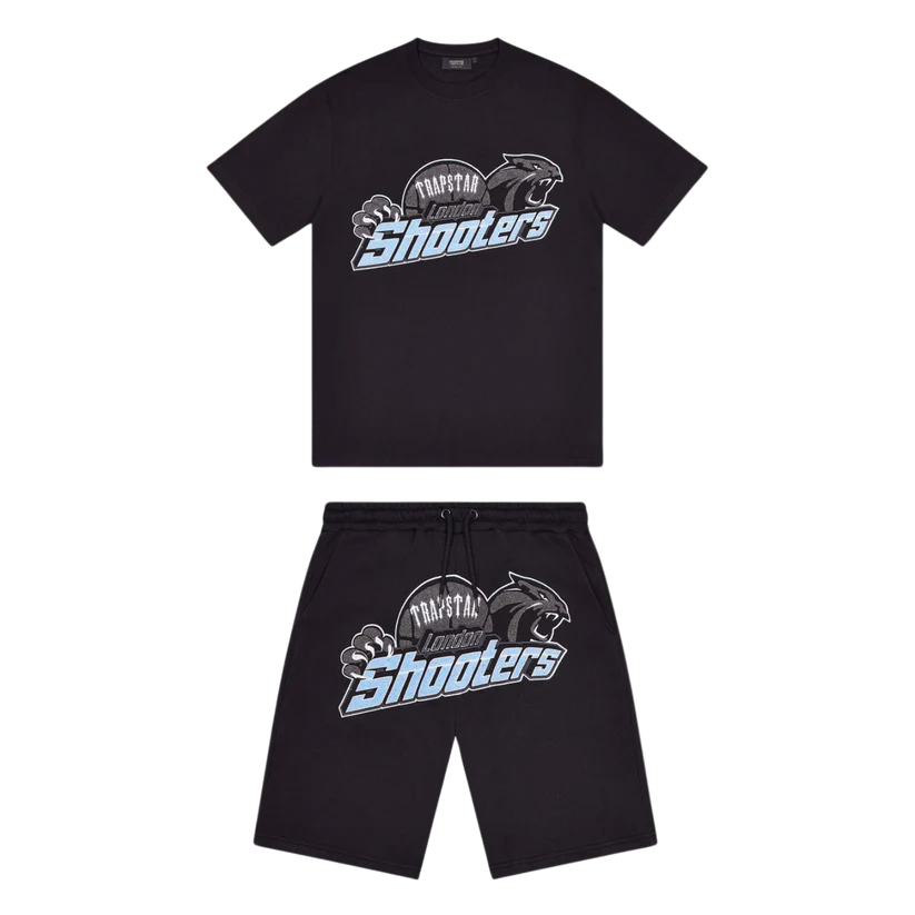 TRAPSTAR SHOOTERS SHORT SET - BLACK / BLUE