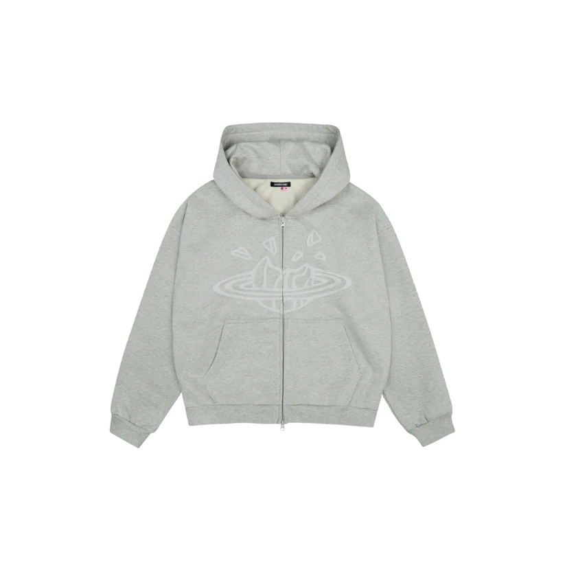 BROKEN PLANET ASH HEATHER GREY ZIP UP TRACKSUIT