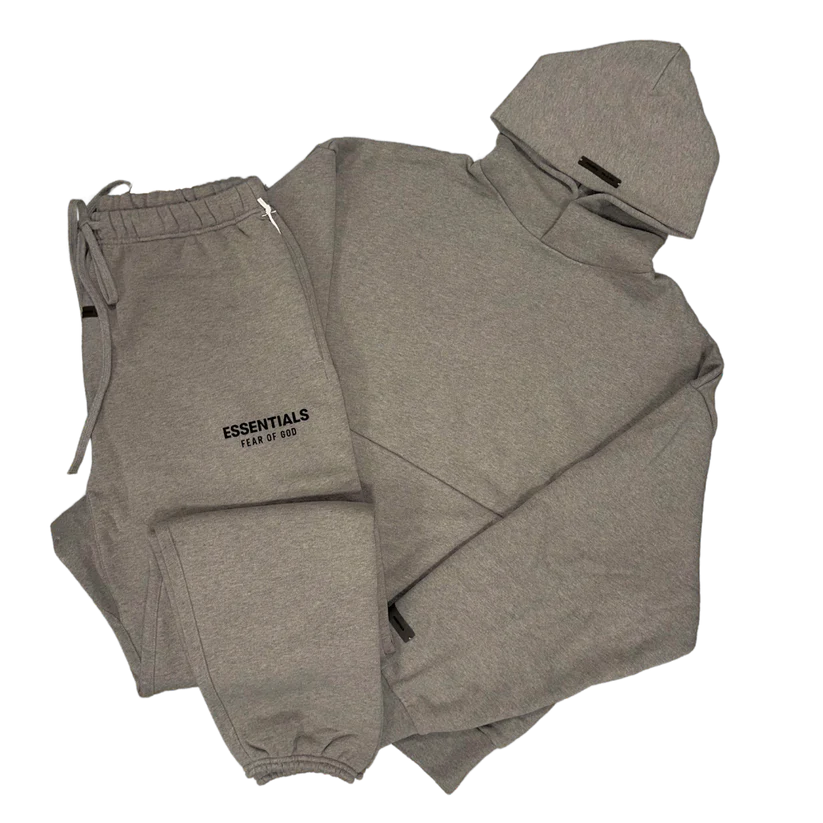 FEAR OF GOD ESSENTIALS HOMESTEAD HEATHER BACK LOGO TRACKSUIT (SS25)