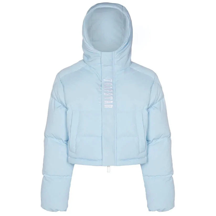 TRAPSTAR WOMEN’S DECODED 2022 HOODED PUFFER JACKET - ICE BLUE